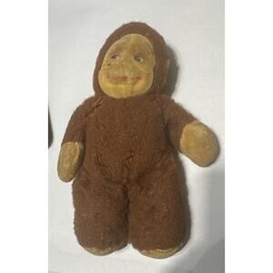 Knickerbocker Toys Monkey Kuddles Small Brown Plush Toy Vintage Collectible